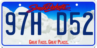 SD license plate 97HD52