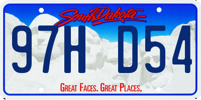 SD license plate 97HD54
