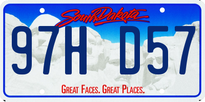 SD license plate 97HD57