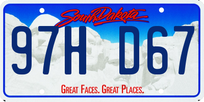 SD license plate 97HD67