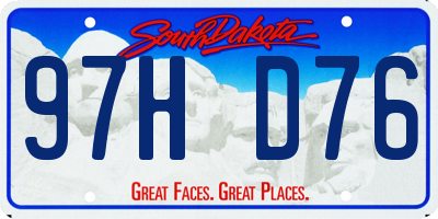 SD license plate 97HD76