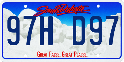 SD license plate 97HD97
