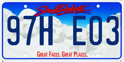 SD license plate 97HE03