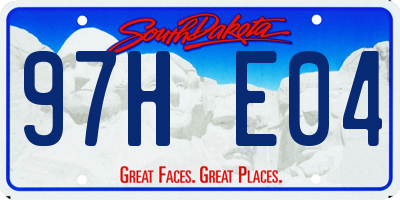 SD license plate 97HE04