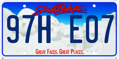 SD license plate 97HE07