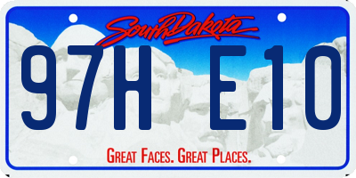 SD license plate 97HE10