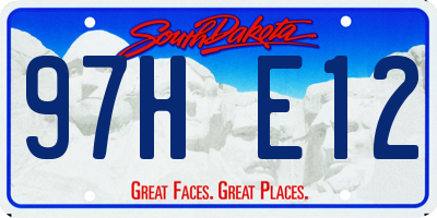 SD license plate 97HE12