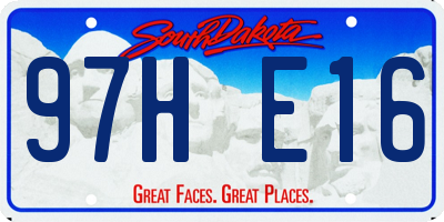 SD license plate 97HE16