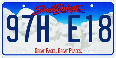 SD license plate 97HE18