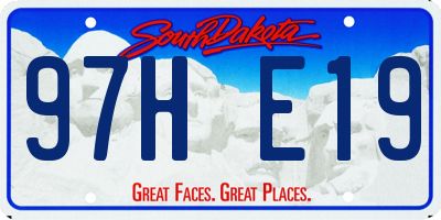 SD license plate 97HE19