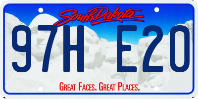 SD license plate 97HE20