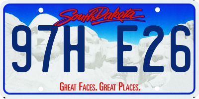 SD license plate 97HE26