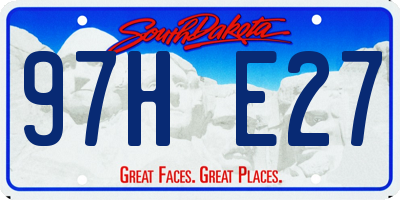 SD license plate 97HE27