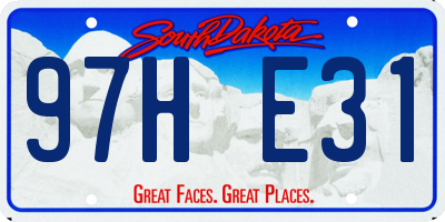 SD license plate 97HE31