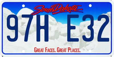 SD license plate 97HE32