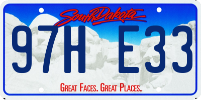 SD license plate 97HE33
