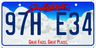 SD license plate 97HE34