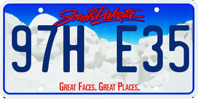SD license plate 97HE35