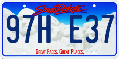 SD license plate 97HE37