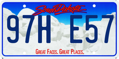 SD license plate 97HE57