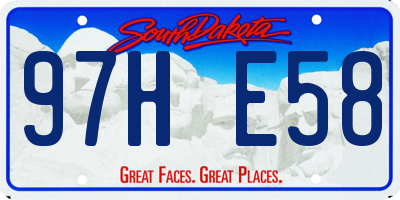 SD license plate 97HE58