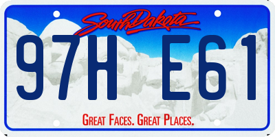 SD license plate 97HE61