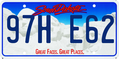 SD license plate 97HE62