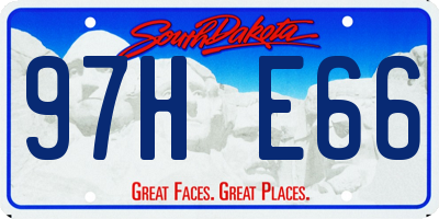 SD license plate 97HE66