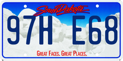 SD license plate 97HE68