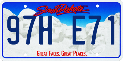 SD license plate 97HE71