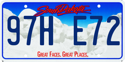 SD license plate 97HE72