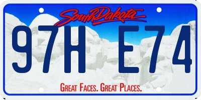 SD license plate 97HE74