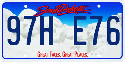 SD license plate 97HE76