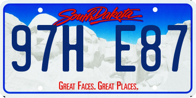 SD license plate 97HE87