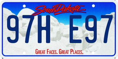 SD license plate 97HE97