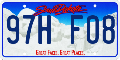 SD license plate 97HF08
