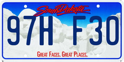 SD license plate 97HF30