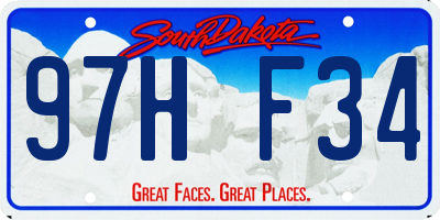 SD license plate 97HF34