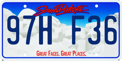SD license plate 97HF36