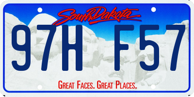 SD license plate 97HF57