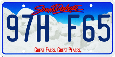 SD license plate 97HF65