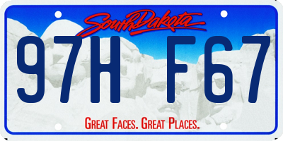 SD license plate 97HF67
