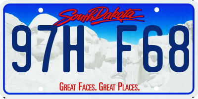 SD license plate 97HF68