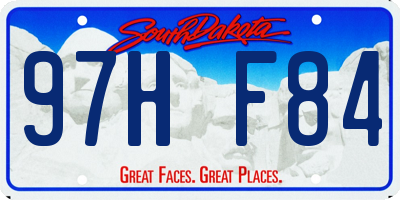 SD license plate 97HF84