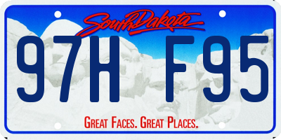 SD license plate 97HF95