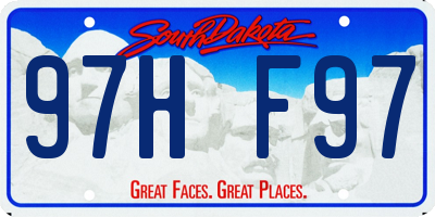 SD license plate 97HF97