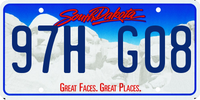 SD license plate 97HG08