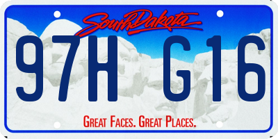 SD license plate 97HG16