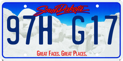 SD license plate 97HG17