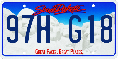 SD license plate 97HG18